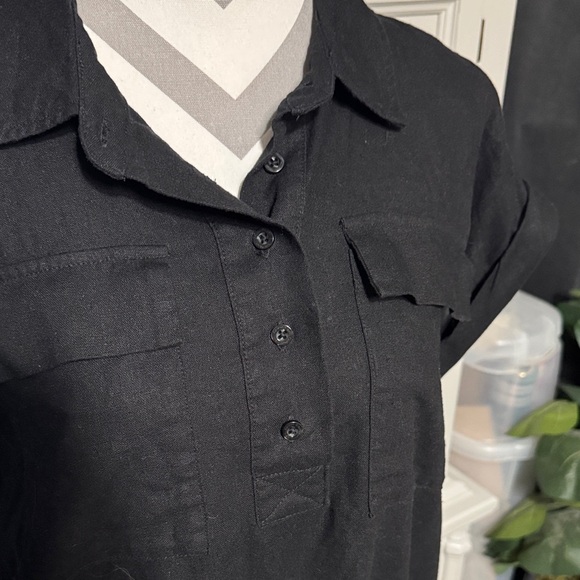 Elegant Calvin Klein Black Shirt Dress Size 12 - Picture 4 of 11